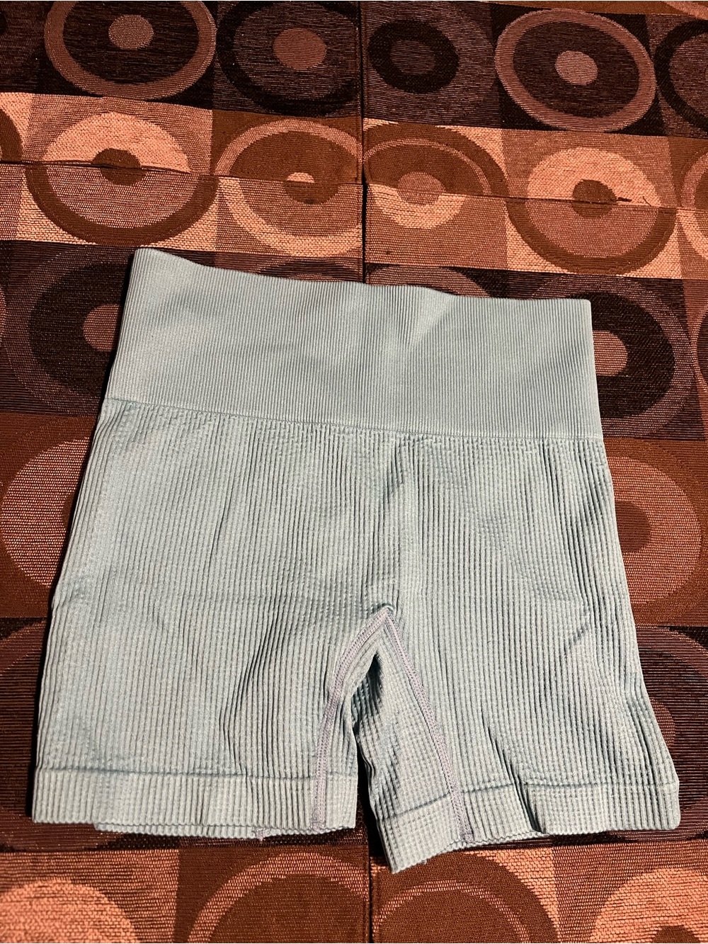 Colsie Light Blue Ribbed High-Waist Bike Shorts